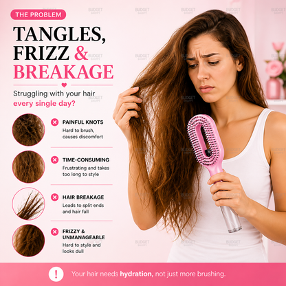 LifeOneEase™ Spray Hair Brush – 2-in-1 Water Mist Detangling Comb for Smooth & Frizz-Free Hair