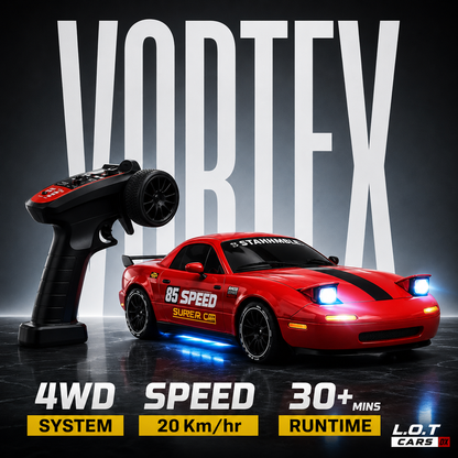 4WD RC Drift Racing Car – High Speed Remote Control Car with LED Lights & Spray Effect