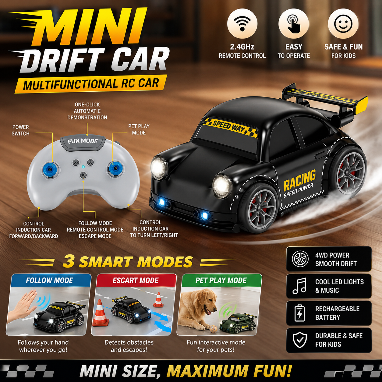 LifeOneEase™ Smart Sensor Drift Car