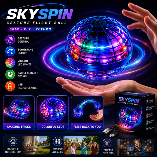 LifeOnEase® LED Flying Spinner Toy for Kids | Magic Boomerang Flying Ball with RGB Lights