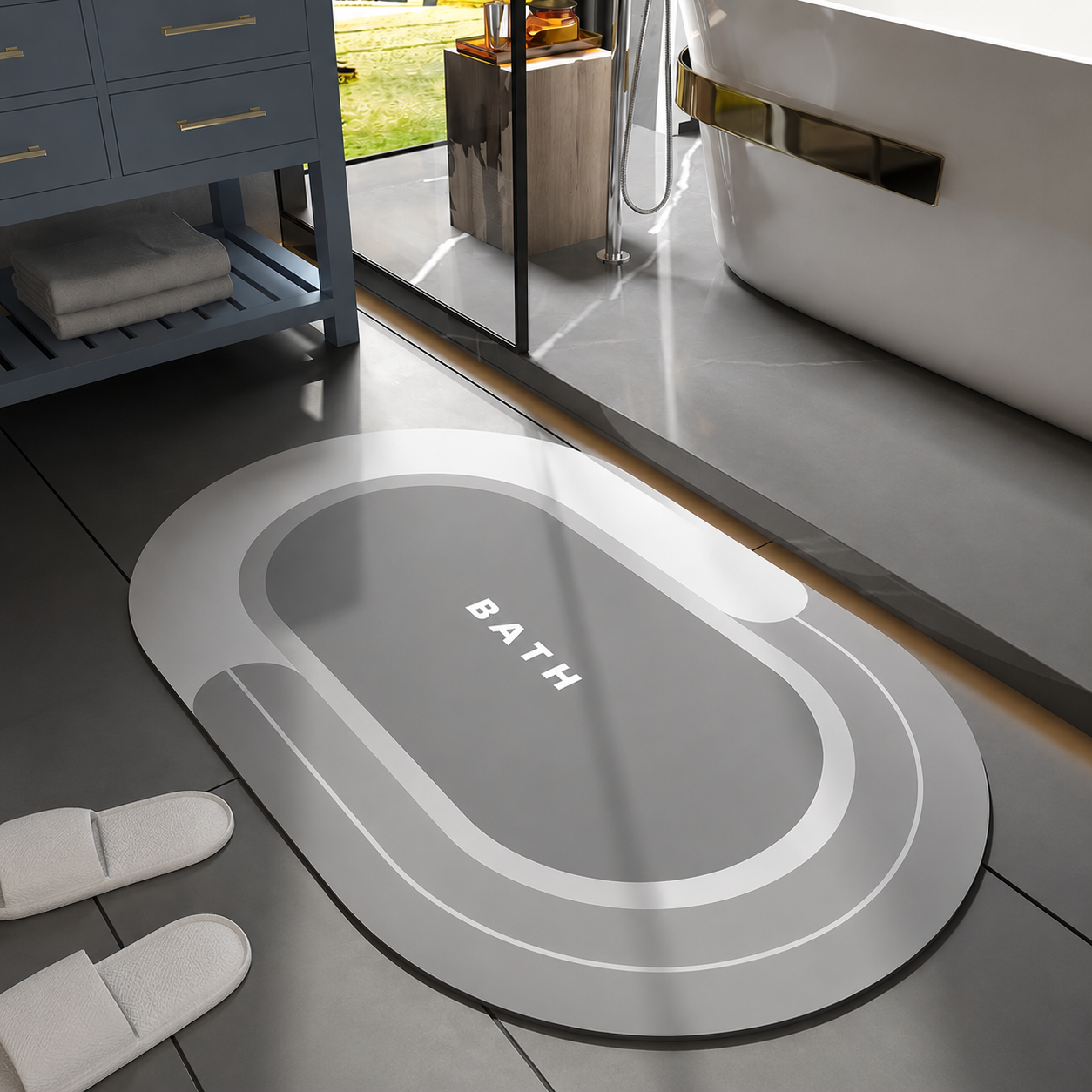 LifeOneEase Premium Anti-Slip Bathroom Mat | Soft Absorbent Quick-Dry Bath Rug for Bathroom