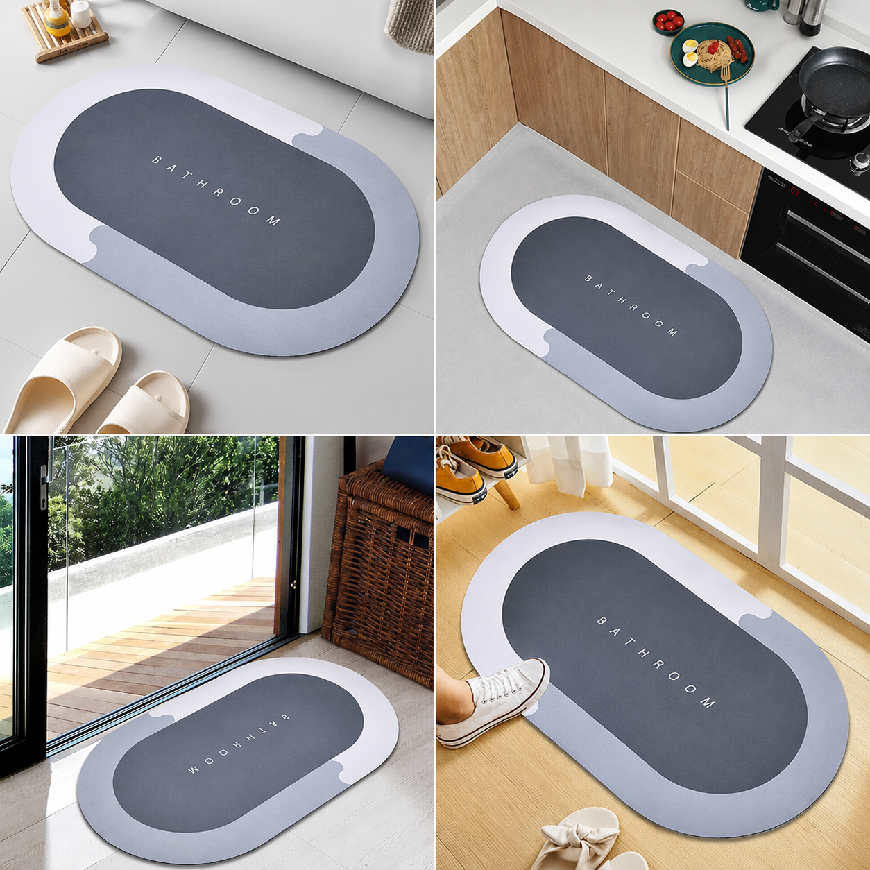LifeOneEase Premium Anti-Slip Bathroom Mat | Soft Absorbent Quick-Dry Bath Rug for Bathroom