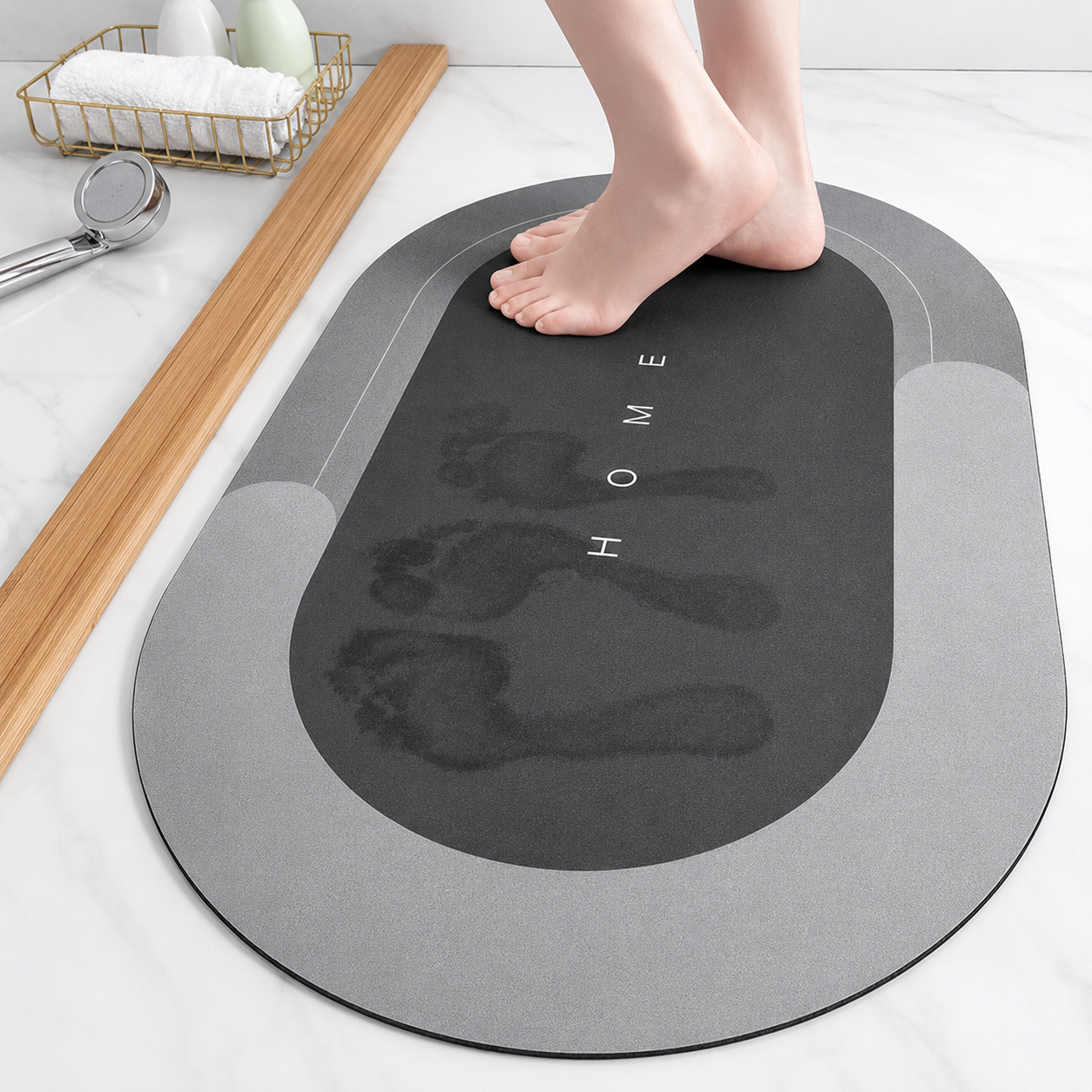 LifeOneEase Premium Anti-Slip Bathroom Mat | Soft Absorbent Quick-Dry Bath Rug for Bathroom
