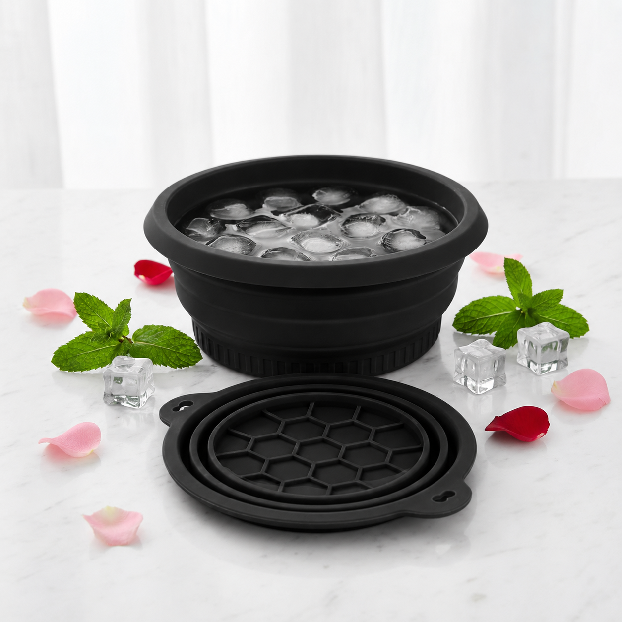 Life On Ease™ 2-in-1 Foldable Silicone Face Ice Bowl & Ice Cube Mold – Ice Facial Therapy for Glowing Skin