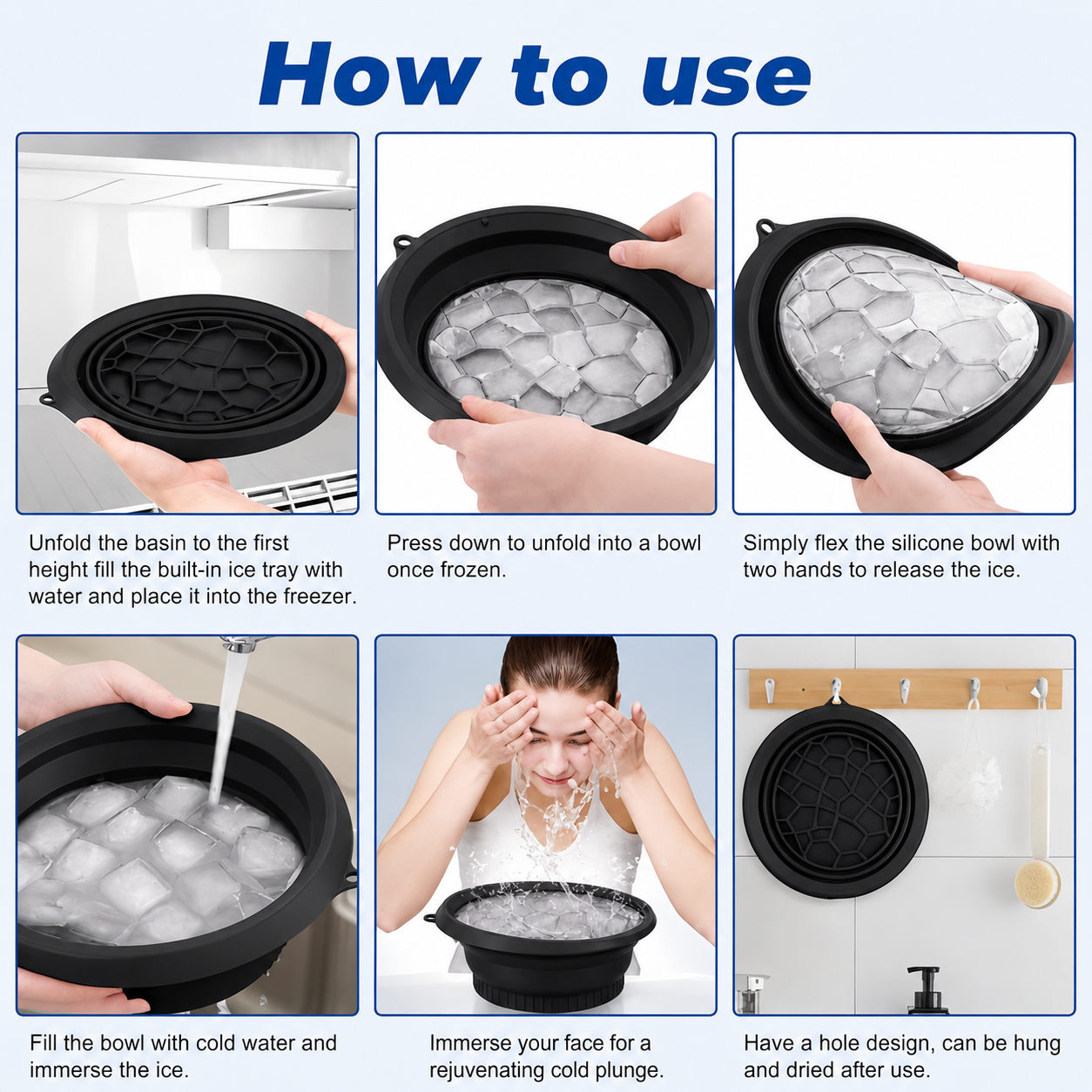 Life On Ease™ 2-in-1 Foldable Silicone Face Ice Bowl & Ice Cube Mold – Ice Facial Therapy for Glowing Skin