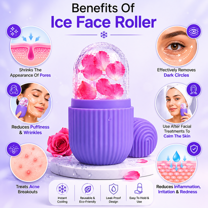 Ice Face Roller Mold for Glowing Skin – Reusable Silicone Facial Ice Roller