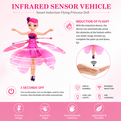 Flying Fairy Princess Doll | Hand Sensor USB Rechargeable Toy for Girls | LifeOneEase